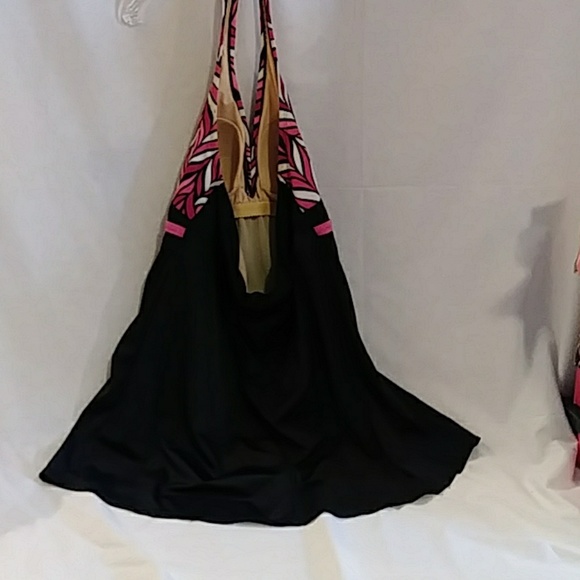 Jaclyn Smith 1 Pc Bathing Suit Dress 8 Blk/Pink - Picture 4 of 7